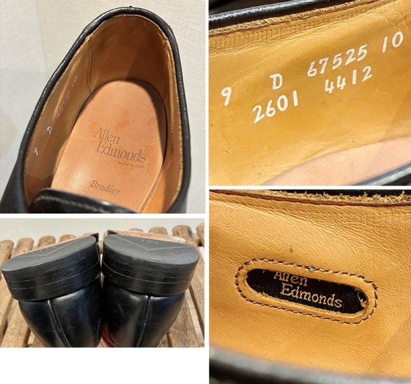 画像2: USA製【アレンエドモンズ】【Allen Edmonds】Bradly【ブラッドリー】【黒】【ストレートチップ】【9 D】【27cm程度】  (2)