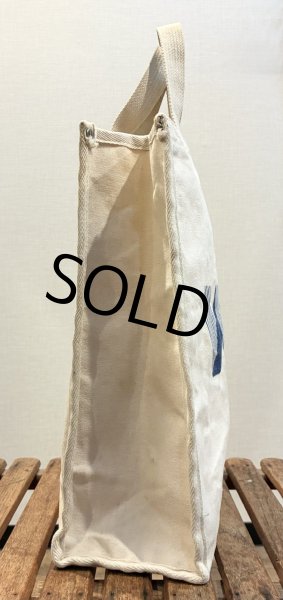 画像5: 生成りｘ青 Ｗプリント【マチ付き】【トートバッグ】  (5)