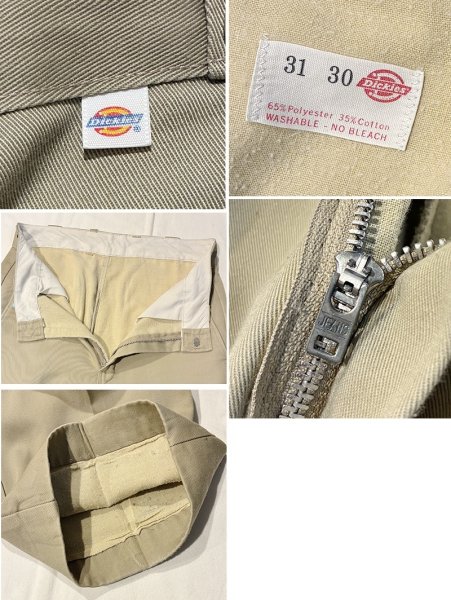 画像2: 【ビンテージ】ディッキーズ【Dickies】【ベージュ】【裏地付き】【ワークパンツ】【31×30】  (2)