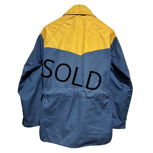 画像3: 【USA製】【Powderhorn】パウダーホーン【青ｘマスタード】ベルト付き【ナイロンマウンテンパーカー】【サイズL】   (3)