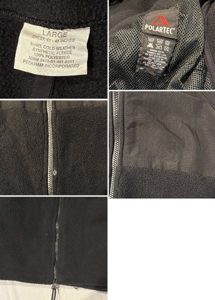 画像2: 米軍実物 U.S.ARMY【ECWCS】 Gen2 level3【ポーラテック】黒 300フリースジャケット【サイズＬ】  (2)