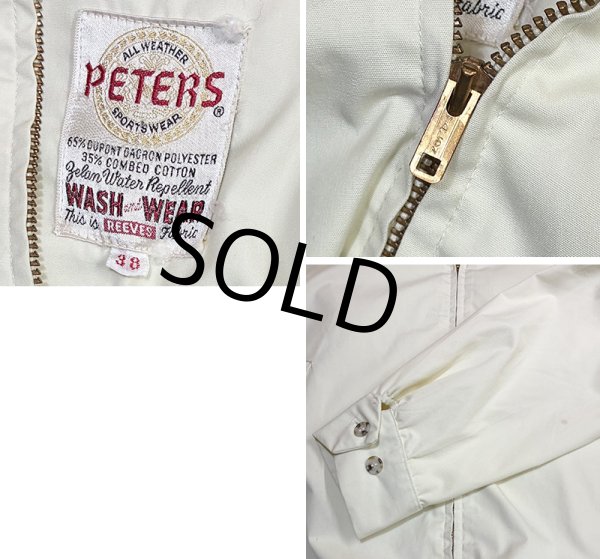 画像2: 程度良好【ビンテージ】【PETERS】【オフホワイト】【スウィングトップ】【ジップアップブルゾン】【US38】  (2)