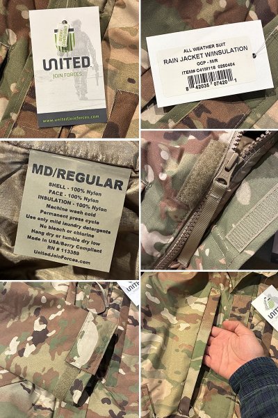 画像2: 【デッドストック】【UNITED JOIN FORCES】【ALL WEATHER SUIT】 【RAIN JAKET】W/INSULATION【マルチカム】【中綿入りジャケット】【サイズＭ－Ｒ】  (2)