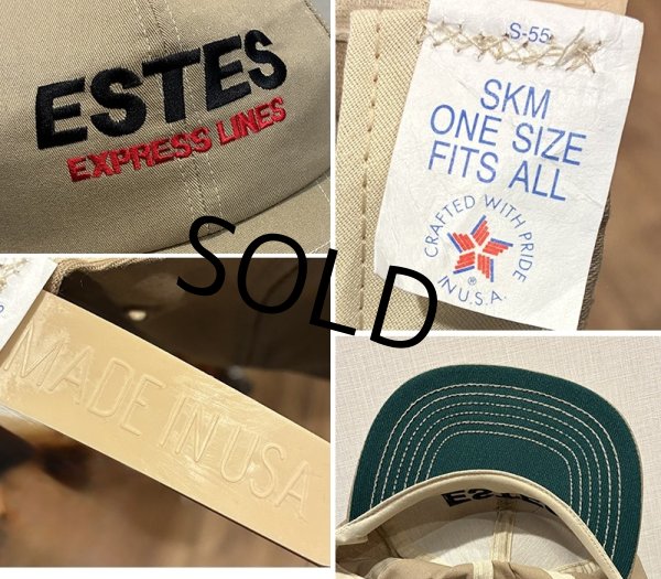 画像2: 程度良好!! 90's【USA製】【ビンテージ】【ESTES EXPRESS LINES】企業ロゴ【ベージュ】BBキャップ【ベースボールキャップ】  (2)