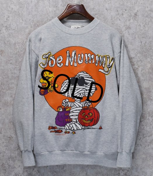 画像2: 【USA製】【ピーナッツ】【PEANUTS】スヌーピー Joe Mummy【グレー】【スウェット】サイズL  (2)