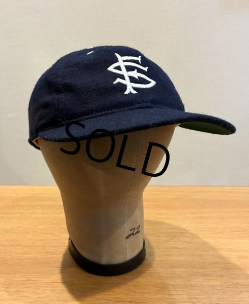 画像1: 90’ｓ【ビンテージ】程度良好!! 90'sEbbets Field Flannels 【サンフランシスコ】【紺ｘツバ裏緑】ウールキャップ【ベースボールキャップ】【サイズ7 1/4】  (1)