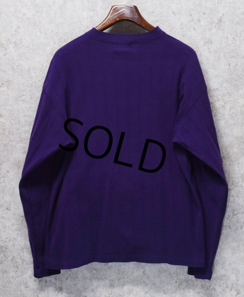 画像3: USA製【90's】【ビンテージ】【エディーバウアー】紫【ヘンリーネックロンT】コットンセーター【サイズＬ】  (3)