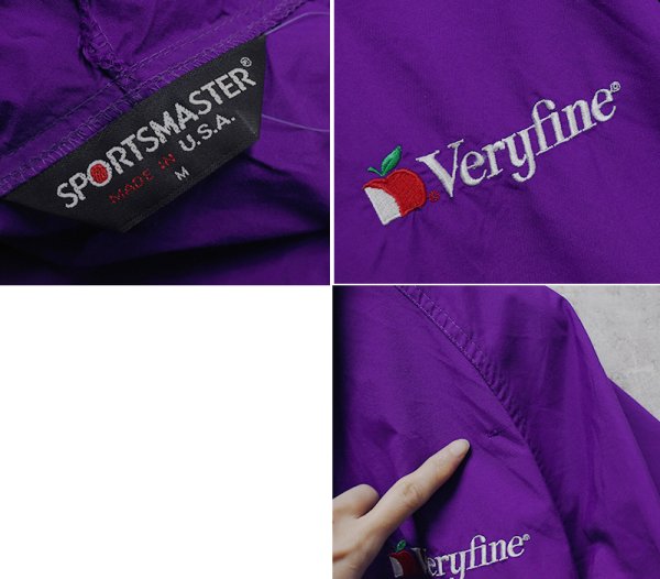 画像2: 【USA製】【ビンテージ】【SPORTS MASTER】【スポーツマスター】【紫】【ナイロン】【アノラックパーカー】【サイズM】  (2)