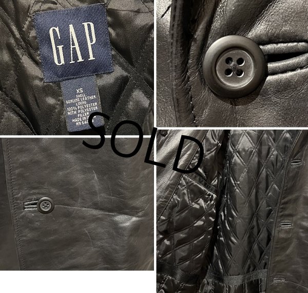画像2: 【ビンテージ】オールドギャップ【GAP】【ギャップ】【ブラック】カーコート【レザージャケット】【サイズXS】  (2)