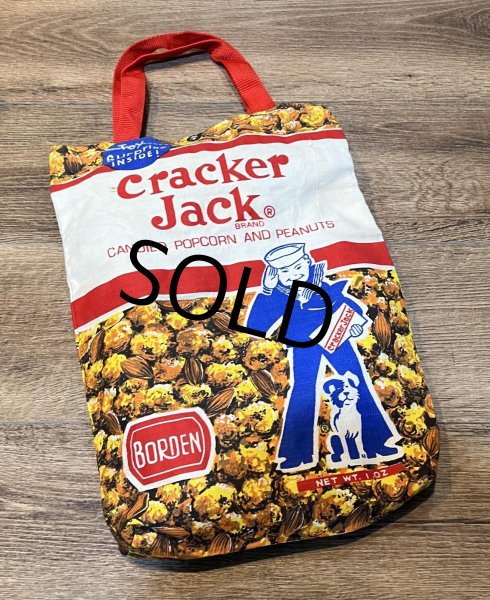 画像3: デッドストック【ビンテージ】【Cracker Jack】クラッカー・ジャック【お菓子プリント】マチ付き【トートバッグ】  (3)