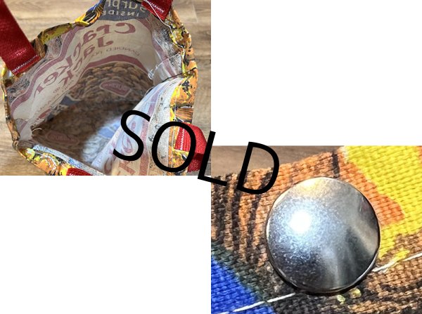 画像2: デッドストック【ビンテージ】【Cracker Jack】クラッカー・ジャック【お菓子プリント】マチ付き【トートバッグ】  (2)