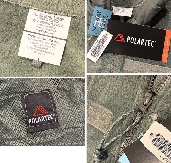画像2: デッドストック 米軍実物【ECWCS】GEN3【Polartec】ポーラテック フォリッジグリーン フリースジャケット 【XL-R】  (2)