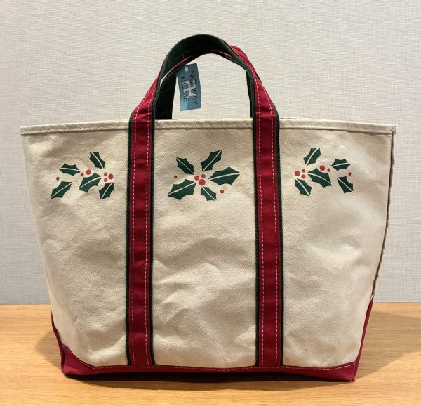画像3: 【80’s】【ビンテージ】【L.L.bean】【エルエルビーン】赤ｘ緑【ヒイラギ】【キャンバス】【トートバッグ】【キャンバストート】  (3)