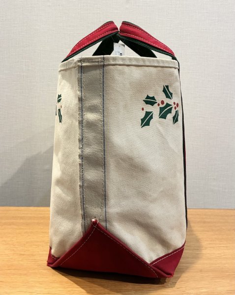 画像4: 【80’s】【ビンテージ】【L.L.bean】【エルエルビーン】赤ｘ緑【ヒイラギ】【キャンバス】【トートバッグ】【キャンバストート】  (4)