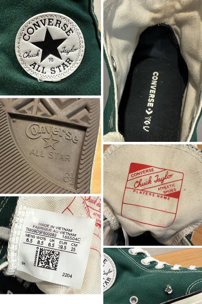 画像2: ビンテージ【コンバース】CONVERSE【ALL STAR】チャックテイラー CT70【緑】【ハイカット】【US 6 1/2(25ｃｍ)】  (2)
