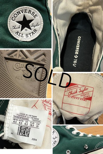 画像2: ビンテージ【コンバース】CONVERSE【ALL STAR】チャックテイラー CT70【緑】【ハイカット】【US 6 1/2(25ｃｍ)】  (2)