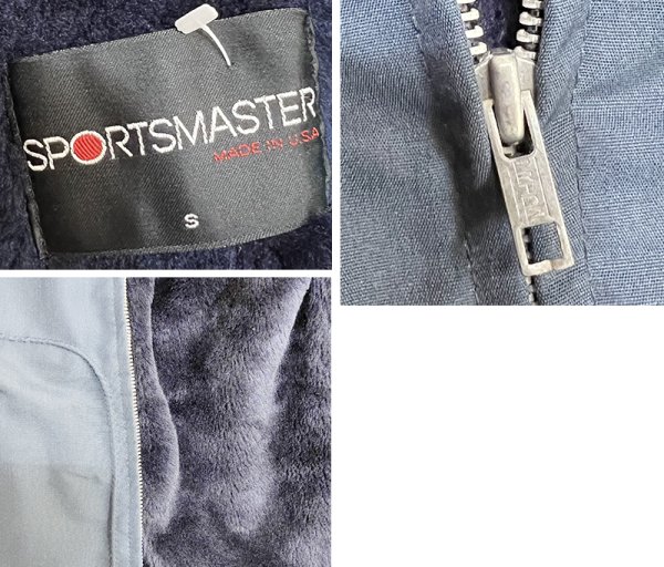 画像2: ほぼ未使用!! 90's【USA製】ビンテージ【スポーツマスター】 【SPORTSMASTER】【紺】裏ボア【ジップアップブルゾン】ジャケット【サイズS】  (2)