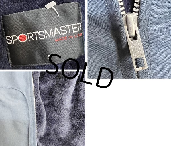 画像2: ほぼ未使用!! 90's【USA製】ビンテージ【スポーツマスター】 【SPORTSMASTER】【紺】裏ボア【ジップアップブルゾン】ジャケット【サイズS】  (2)