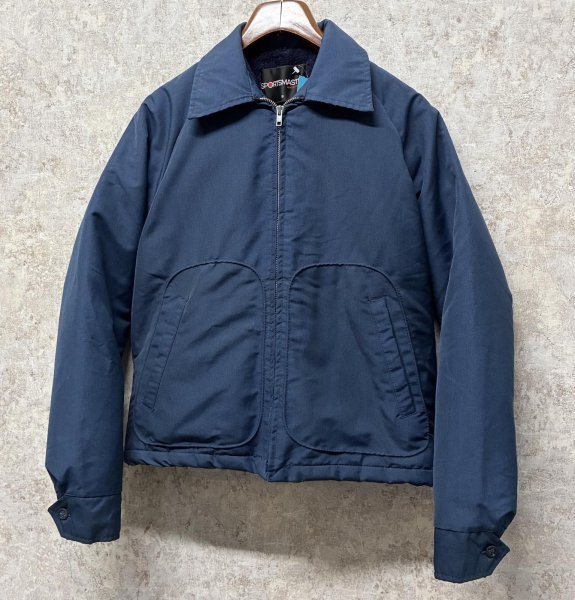 画像1: ほぼ未使用!! 90's【USA製】ビンテージ【スポーツマスター】 【SPORTSMASTER】【紺】裏ボア【ジップアップブルゾン】ジャケット【サイズS】  (1)