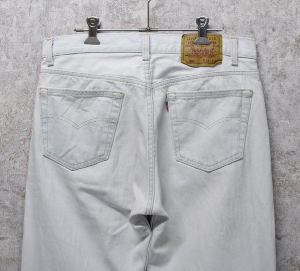 画像5: 90’s~【ビンテージ】【USA製】【LEVI'S】【リーバイス５０１】501 ホワイトデニム  白【デニムパンツ】【34x30】  (5)
