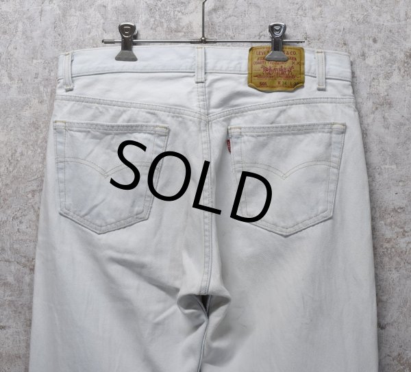 画像5: 90’s~【ビンテージ】【USA製】【LEVI'S】【リーバイス５０１】501 ホワイトデニム  白【デニムパンツ】【34x30】  (5)