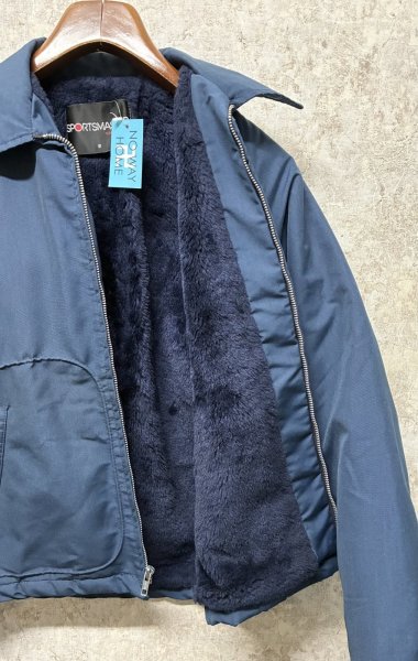 画像3: ほぼ未使用!! 90's【USA製】ビンテージ【スポーツマスター】 【SPORTSMASTER】【紺】裏ボア【ジップアップブルゾン】ジャケット【サイズS】  (3)