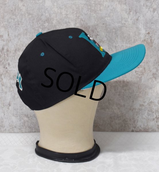 画像4: 【デッドストック】【MICKEY】ミッキーマウス【黒×エメラルド】刺繍入り【BBキャップ】   (4)