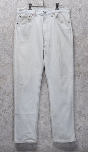 画像1: 90’s~【ビンテージ】【USA製】【LEVI'S】【リーバイス５０１】501 ホワイトデニム  白【デニムパンツ】【34x30】  (1)
