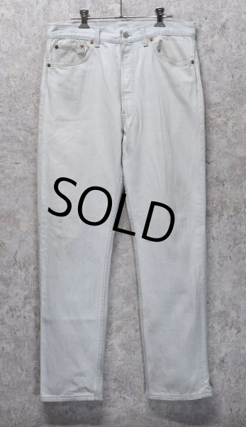 画像1: 90’s~【ビンテージ】【USA製】【LEVI'S】【リーバイス５０１】501 ホワイトデニム  白【デニムパンツ】【34x30】  (1)