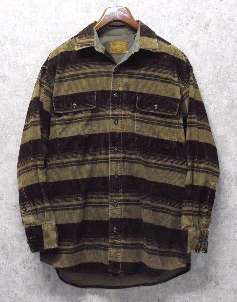 画像1: ビンテージ【セントジョーンズベイ】【St.John's Bay】【ブラウン×ベージュ】【コーデュロイ】【シャツジャケット】【サイズＭ】  (1)