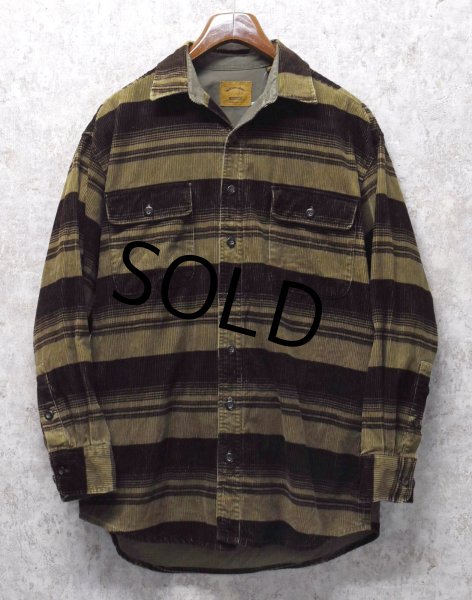 画像1: ビンテージ【セントジョーンズベイ】【St.John's Bay】【ブラウン×ベージュ】【コーデュロイ】【シャツジャケット】【サイズＭ】  (1)