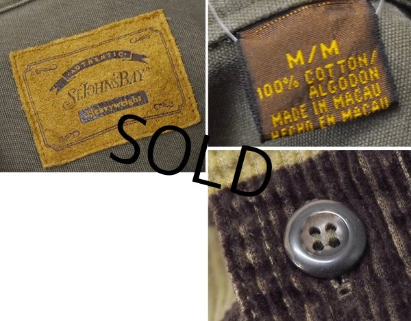 画像2: ビンテージ【セントジョーンズベイ】【St.John's Bay】【ブラウン×ベージュ】【コーデュロイ】【シャツジャケット】【サイズＭ】  (2)