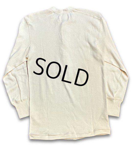 画像4: デッドストック【80's】【ビンテージ】【U.S.ARMY】【ウールｘコットン】ヘンリーネックロンＴ【アンダーシャツ】サイズM  (4)