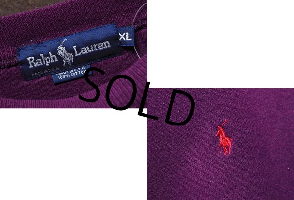 画像2: USA製【ラルフローレン】POLO RALPH LAUREN【紫】【クルーネックスウェット】【サイズXL】   (2)