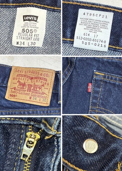 画像2:  USA製【ビンテージ】【LEVI'S】【リーバイス５０５】505【デニムパンツ】【34ｘ30】  (2)