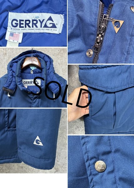 画像2: 80's【USA製】【ビンテージ】【GERRY】【ジェリー】青【フード付き】【ダウンジャケット】M程度  (2)