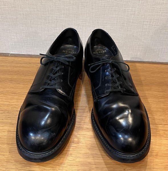画像3: USA製 ビンテージ【HY-TEST】ハイテスト【黒】【スチールトゥ入り】【プレーントゥ】レザーシューズ【9E】【27cm程度】  (3)