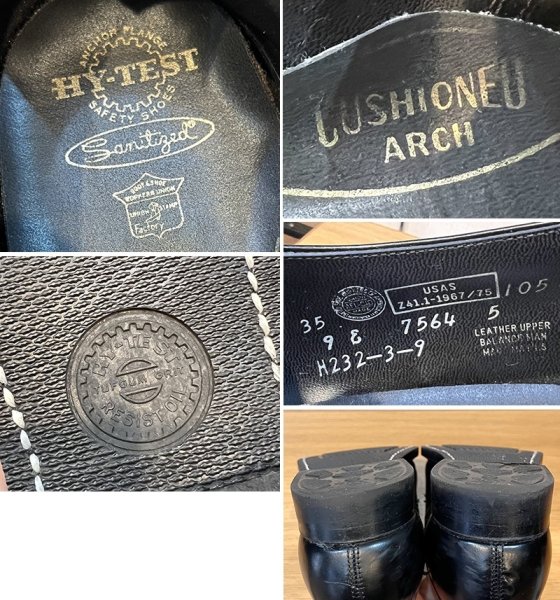 画像2: USA製 ビンテージ【HY-TEST】ハイテスト【黒】【スチールトゥ入り】【プレーントゥ】レザーシューズ【9E】【27cm程度】  (2)