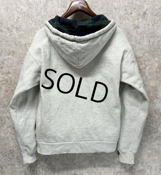 画像3: USA製 ビンテージ【RESQ】霜降りグレーｘブラックウォッチ【パーカー】【サイズM】  (3)