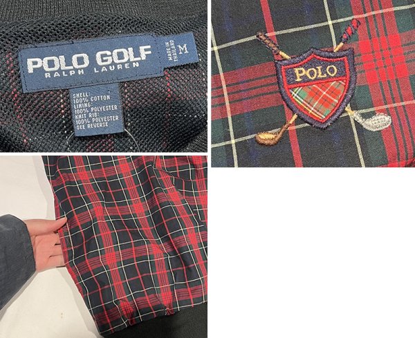画像2: ビンテージ【POLO GOLF】【ポロゴルフ】【ラルフローレン】【RALPH LAUREN】【赤】タータンチェック【Vネック】【プルオーバー】【サイズM】  (2)