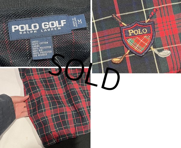画像2: ビンテージ【POLO GOLF】【ポロゴルフ】【ラルフローレン】【RALPH LAUREN】【赤】タータンチェック【Vネック】【プルオーバー】【サイズM】  (2)