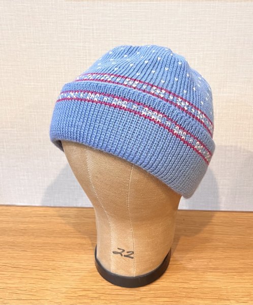 画像3: 【USA製】【ビンテージ】【wigwam】ウィグアム バーズアイ柄【水色】 【ニットキャップ】 【ニット帽】   (3)