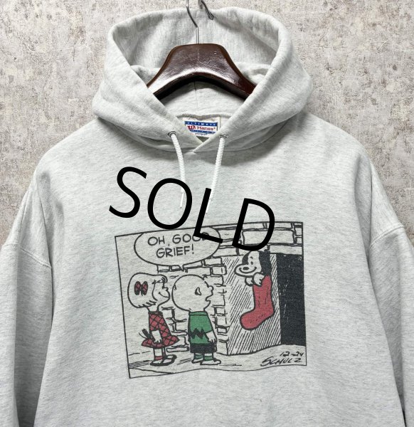 画像1: 【90s〜】【ビンテージ】ヘインズ【hanes】スヌーピー【ピーナッツ】クリスマス グレー【パーカー】【サイズXL】  (1)