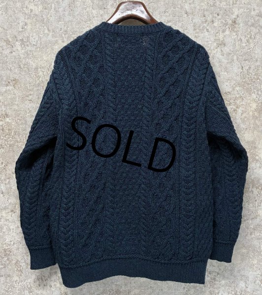 画像3: ほぼ未使用!!【アイルランド製】ビンテージ【ARAN SWEATER MARKET】【紺】マーブル 【Vネックセーター】アランセーター 【サイズL】   (3)