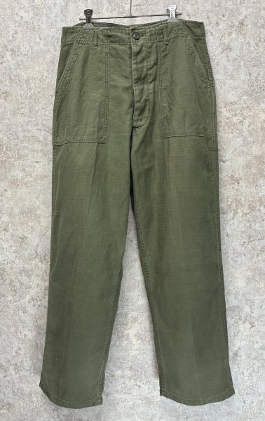 画像1: 70's【米軍実物】【ビンテージ】【ベイカーパンツ】UFOボタン Wステッチ OG107【ユーティリティパンツ】【34×31】  (1)