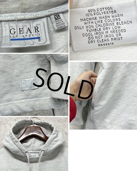 画像2: ビンテージ【GEAR for sports】ギアフォースポーツ【グレー】【Wharton】ウォートン【プリント】カレッジ【パーカー】【サイズXL】  (2)