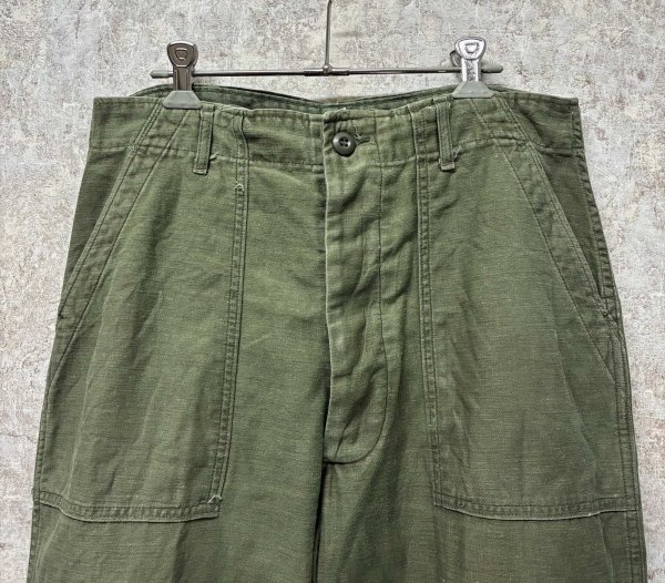 画像3: 70's【米軍実物】【ビンテージ】【ベイカーパンツ】UFOボタン Wステッチ OG107【ユーティリティパンツ】【34×31】  (3)