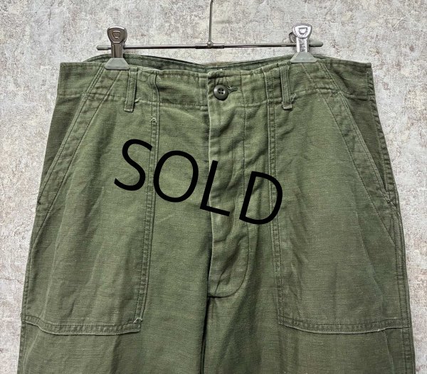 画像3: 70's【米軍実物】【ビンテージ】【ベイカーパンツ】UFOボタン Wステッチ OG107【ユーティリティパンツ】【34×31】  (3)