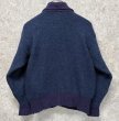 画像3: 80's~【アイルランド製】 ビンテージ【L.L.Bean】LLビーン【青×紫】【カーディガン】レディース【サイズW-M】  (3)