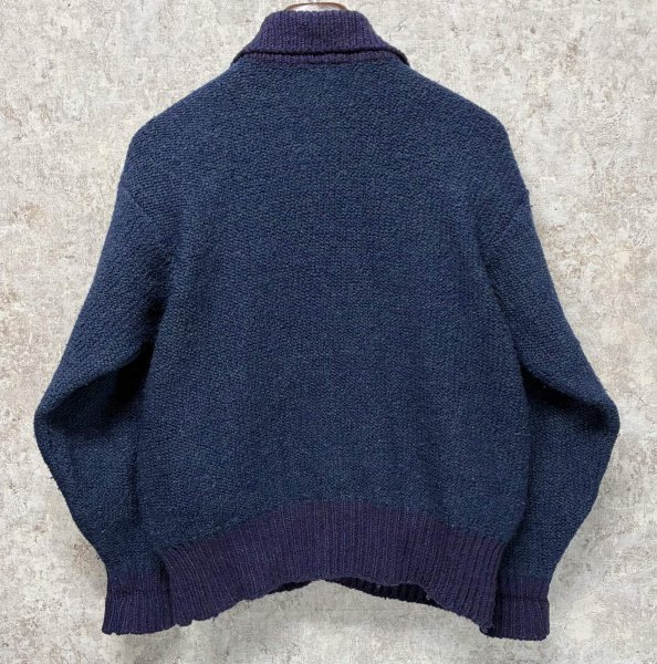 画像3: 80's~【アイルランド製】 ビンテージ【L.L.Bean】LLビーン【青×紫】【カーディガン】レディース【サイズW-M】  (3)